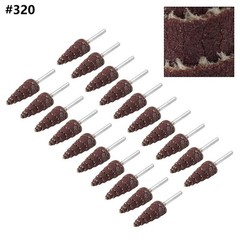 20pcs 10x3mm 240#-400# Cone Sandpaper Flap Sanding Polishing Wheel Rotary Tool