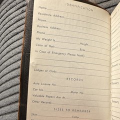 Vintage Yellowstone Park Diary & Reminder circa 1949, Real Leather, Hand Painted