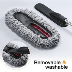 IPELY 3 Pack Large Microfiber Car Interior and Exterior Duster (Kit), Gray