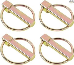 4 PCS Heavy Duty Pin with Ring fo Size: 7/16 Inch / 11 mm x 1-3/4 Inch / 45 mm