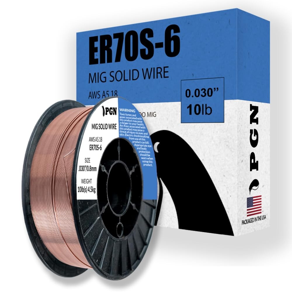 PGN Solid MIG Welding Wire – ER70S-6 .030 Inch – 10 Pound Spool .030″, Copper