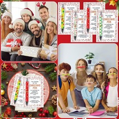 Tisancy 100 Pack Christmas Gift for Coworker Bulk Christmas Pens with Cards Red