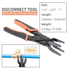 Disconnect Tong Tool Push-to-Connect for Brass-Push 1/2” 3/4” 1” Fittings US