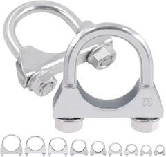 2Pcs 1-1/4″ 32mm Exhaust U Clamp Muffler U-Bolt Clamps Hanger Automotive