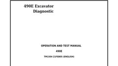 John Deere 490E Excavator Diagnostic Operation Test Technical Manual TM1504 PDF