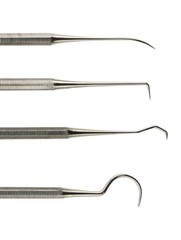 4pc Stainless Steel Dental Pick Probe Wax Carver Carving Scaler Hygiene Tool Set