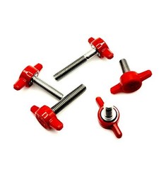 M5 Thumb Screw Bolts with Red Butterfly Tee Wing Finger Grip Knob 12mm – 30mm