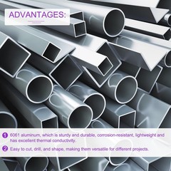 6061 Aluminum Round Tube 25mm OD 23mm ID 1mm Wall Thickness 300mm Length