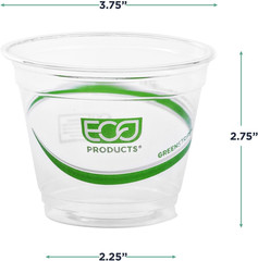 Greenstripe Clear Compostable 9Oz PLA Plastic Cups, Case of 1000, Disposable Ren