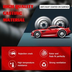 330mm Rear Brake Rotors Ceramic Pads Kit Fit Grand Cherokee Durango 2011-2023
