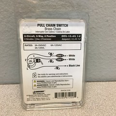 Jandorf 61200 6 amps Single Pole or 3-way Pull Chain Appliance Switch Brass 1 pk