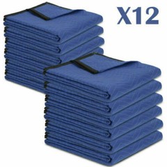 12 Pack 80″ x 72″ Moving Blankets Quilted Shipping Furniture Moving Packing Pads