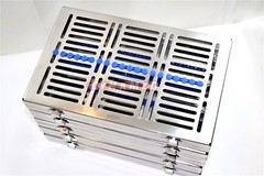5GERMAN DENTAL AUTOCLAVE STERILIZATION CASSETTE TRAY INSTRUMENT 11.25X7.25X1.25″