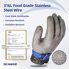 LV9 Safety Stainless Steel Mesh Gloves Anti Knife Cut Chain Mail Work Gloves