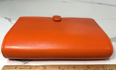 Rare HTF Filofax Orange Leather Finsbury Personal Organizer Planner 7.5″Ht 5.25W