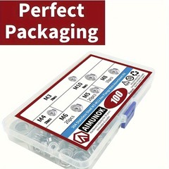 304 Stainless Steel Flange Nuts Kit – M3-M10, 100pcs for Hardware & DIY