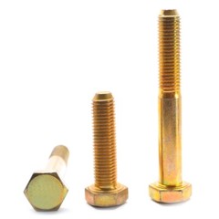 3/4″-16 x 7 1/2″ (PT) Fine Grade 8 Hex Cap Screw (Bolt) Yellow Zinc