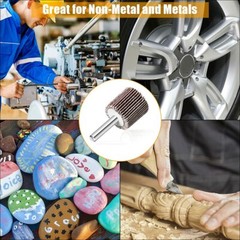 10Pcs 60 Grit Drill Flap Wheel Sander 1x1x1/4″ Flapper Sanding Grinding NEW
