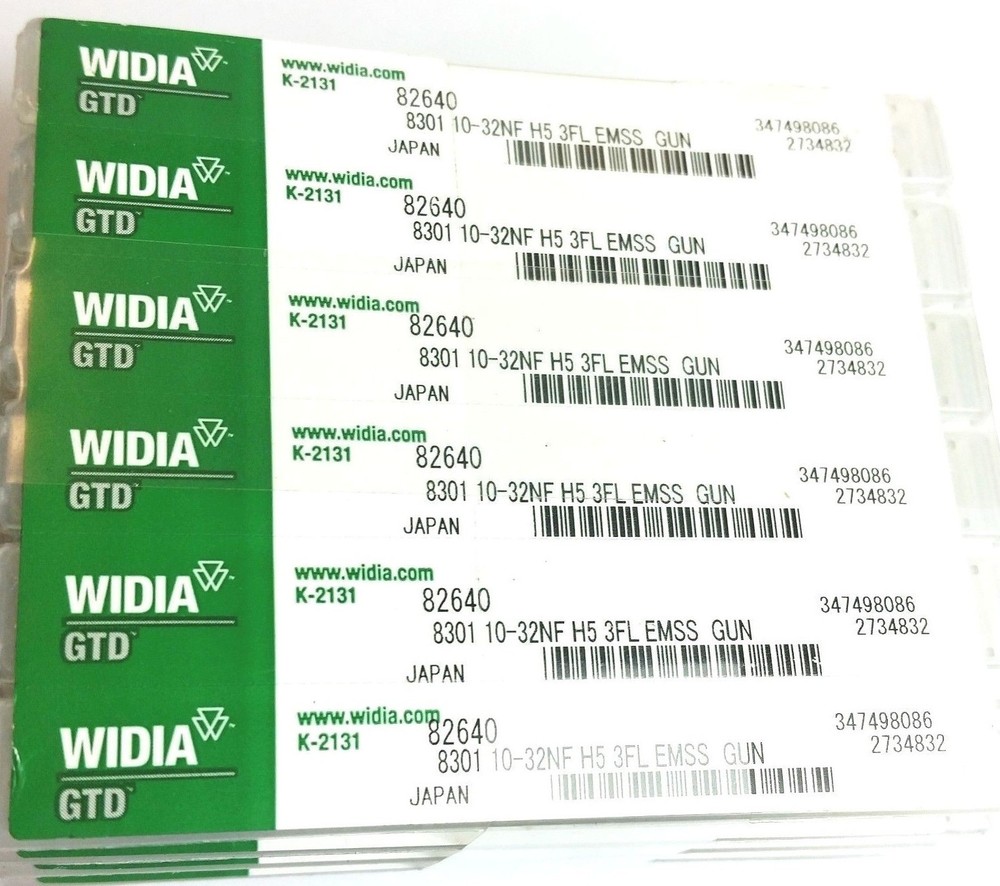 (Lot of 6) Kennametal Widia GTD 82640 10-32 3 Flute Oxide Gun Tap Japan (TT3)