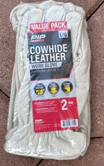 LOT of 3 (6 pairs) – PIP Pro Safety Cowhide Leather Work Glove Large