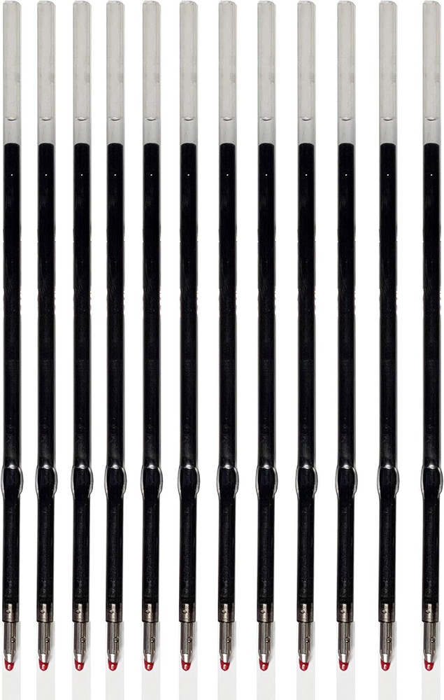 12 Pack Black Gel Ink Pen Refills 0.5mm Fine Tip 115mm Universal Retractable