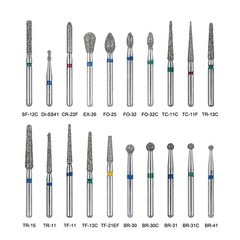 200pcs AZDENT Dental Diamond Burs Medium FG 1.6MM F High Speed Handpiece 20Types