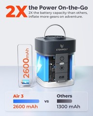 ETENWOLF AIR 3 Air Pump for Inflatables with 2600 mAh Battery & Camping Light…