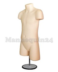 Set of Male Female Child Toddler Mannequin Torsos Flesh & 4 Hangers, 1 Stand