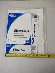 Office Depot Poster Boards 11in. x 14in. White 2 Packs Of 5 Each – 10 Total New