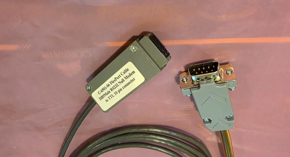 Midwest Flex C-6501-06 RS232 DB9 Male Null Modem to 10 pin Connector Free ship