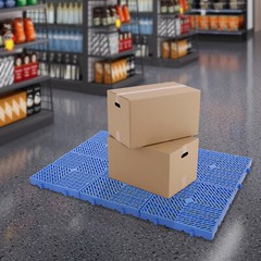 6 Pcs Blue Plastic Grid Trays Moisture Resistant Pad For Goods/Plants 40*40*5 cm