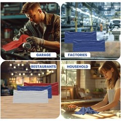 100 New Industrial A-Grade Shop Rags – Cleaning Towels Blue – Multipurpose Cloth