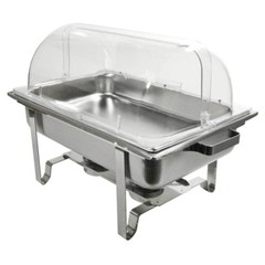 2 PACK Full Size Roll Top Chafing Dish Clear Plastic Pan Display Cover Chafer