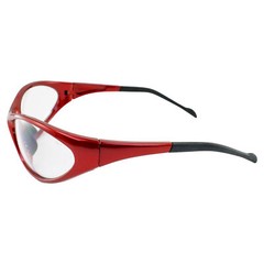 Global Vision Reflex Motorcycle Safety Glasses Red Frame Clear Lens ANSI Z87.1