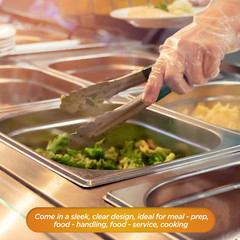 MED PRIDE Clear Food-Prep Poly Gloves |Multipurpose Latex-Free Disposable Gloves