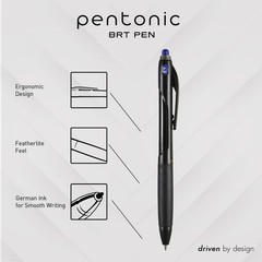 Pentonic B-RT Retractable Ballpoint Pens, 18 Count, Blue Ink, 0.7 mm Fine Poi…
