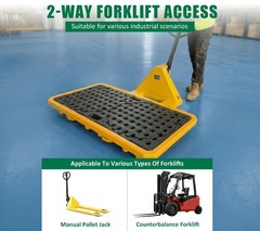 Low Profile 2 Drum Spill Containment Pallet with Drain – 2645 Lbs Capacity