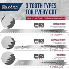 6 Pack Reciprocating Saw Blades for Frozen Meat Bone Fish – 3TPI Steel