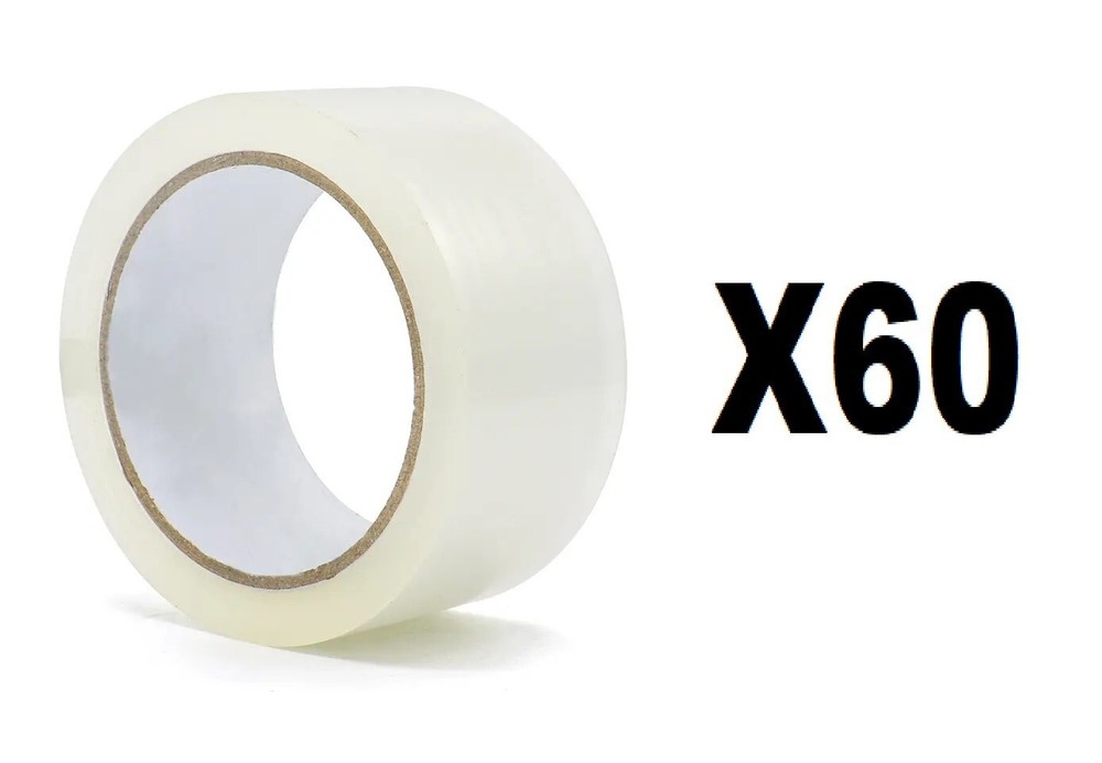 Lot of 60 Clear Packing Tape,2″ Wide,2.0mil Thickness,110 Yard (300 Ft) Per Roll