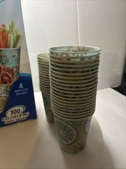 Dixie Everyday 5 oz Cups 55 Disposable Medallions Floral 2016 Open Box Sage Aqua
