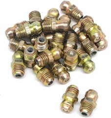 25 Pcs/Set 1/4-28 SAE-LT Copper Taper Thread Grease Zerk Nipple Fitting (Straigh
