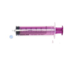 ( 1x ) 60mL Oral Syringe , Medline, Sterile Clear Barrel Purple Plunger with Cap