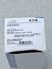 NEW Eaton IG8300GY Hospital Grade Duplex Outlet Receptacle Gray 20A 125V 5-20R