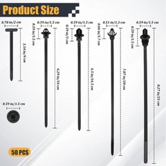50PCS Universal Nylon Push Mount Cable Zip Tie, Heavy Duty Self Locking Zip T…