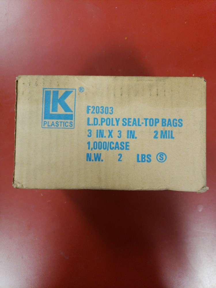3×3 Clear 2 Mil Small Plastic Bags Baggies Jewelry seal Top Lock 1000 count box