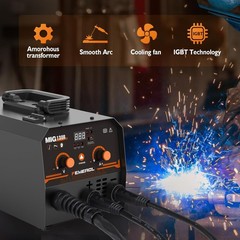 MIG Welder,2 in 1 Flux Core/Stick Welder,130Amp 110V Gasless MIG Welding Machine