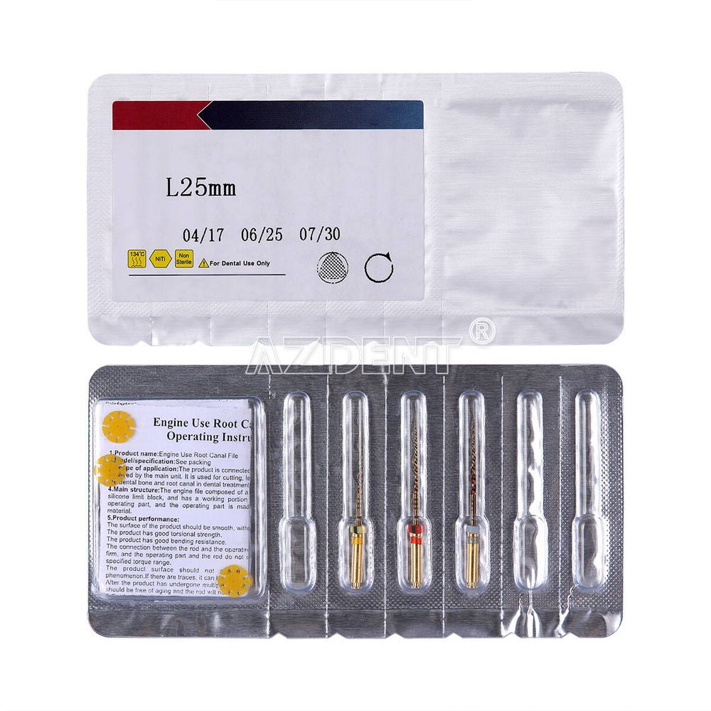 Dental Endodontic Endo Rotary Niti Files Gold Taper Engine Use X1-X3 25mm AZDENT