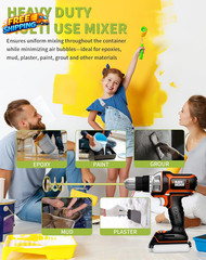 Paint Mixer for Drill Paint Stirring Drill Attachment for 1-5 Gallon Bucket Zinc