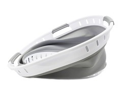 SAMMART 25L (6.6 gallon) Collapsible Plastic 19.8″ x 14.7″ x 10″, White/Grey