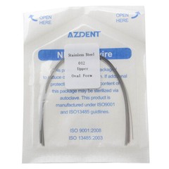 AZDENT Dental Super Elastic Stainless Steel Arch Wires Round Ovoid /Natural FDA